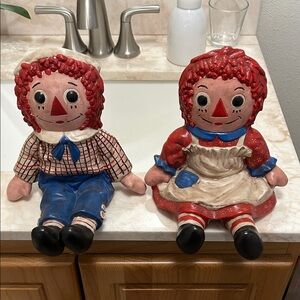 Vintage Raggedy Ann and Andy Book Ends